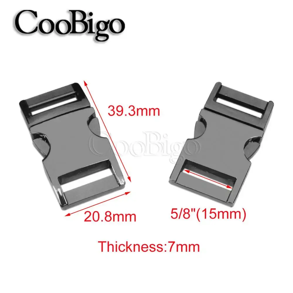5pcs 5/8"Metal Side Release Buckle Paracord 550 Bracelet Clasp for Outdoor Camping Backpack Strap Webbing Dog Collar Accessories
