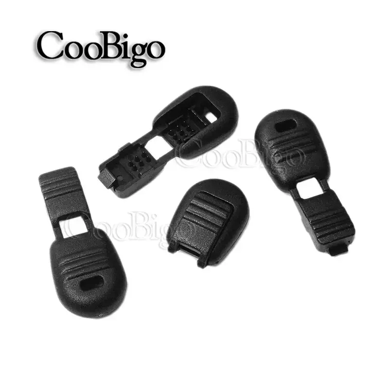20pcs Zipper Pull Cord End Clip Tether Tip Clamp Rope Paracord Outdoor Tactical Backpack Sportswear Shoelace Accessories Plastic