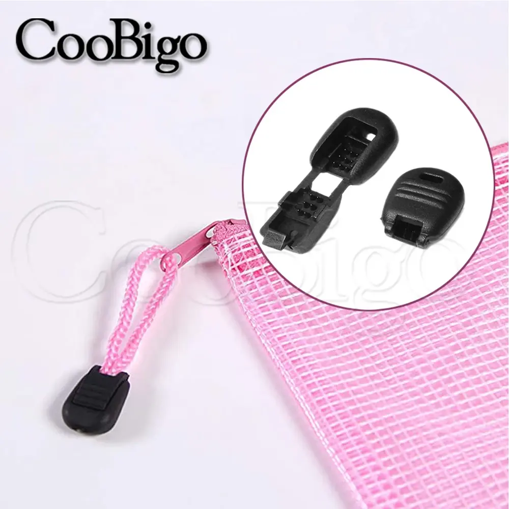 20pcs Zipper Pull Cord End Clip Tether Tip Clamp Rope Paracord Outdoor Tactical Backpack Sportswear Shoelace Accessories Plastic
