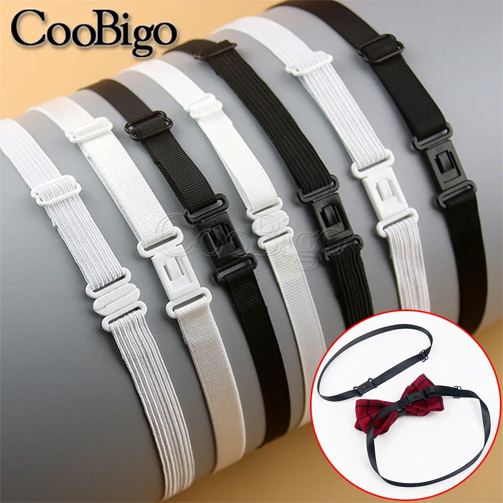 30pcs Elastic Bowknot Bow Tie Straps Adjustable Replacement Extender Buckle for Men Women Wedding Child Bowtie DIY Accessories