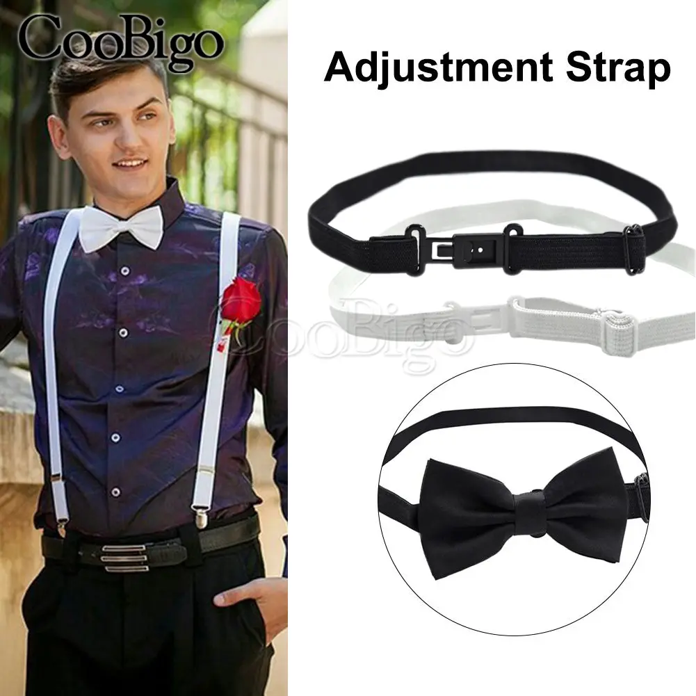30pcs Elastic Bowknot Bow Tie Straps Adjustable Replacement Extender Buckle for Men Women Wedding Child Bowtie DIY Accessories