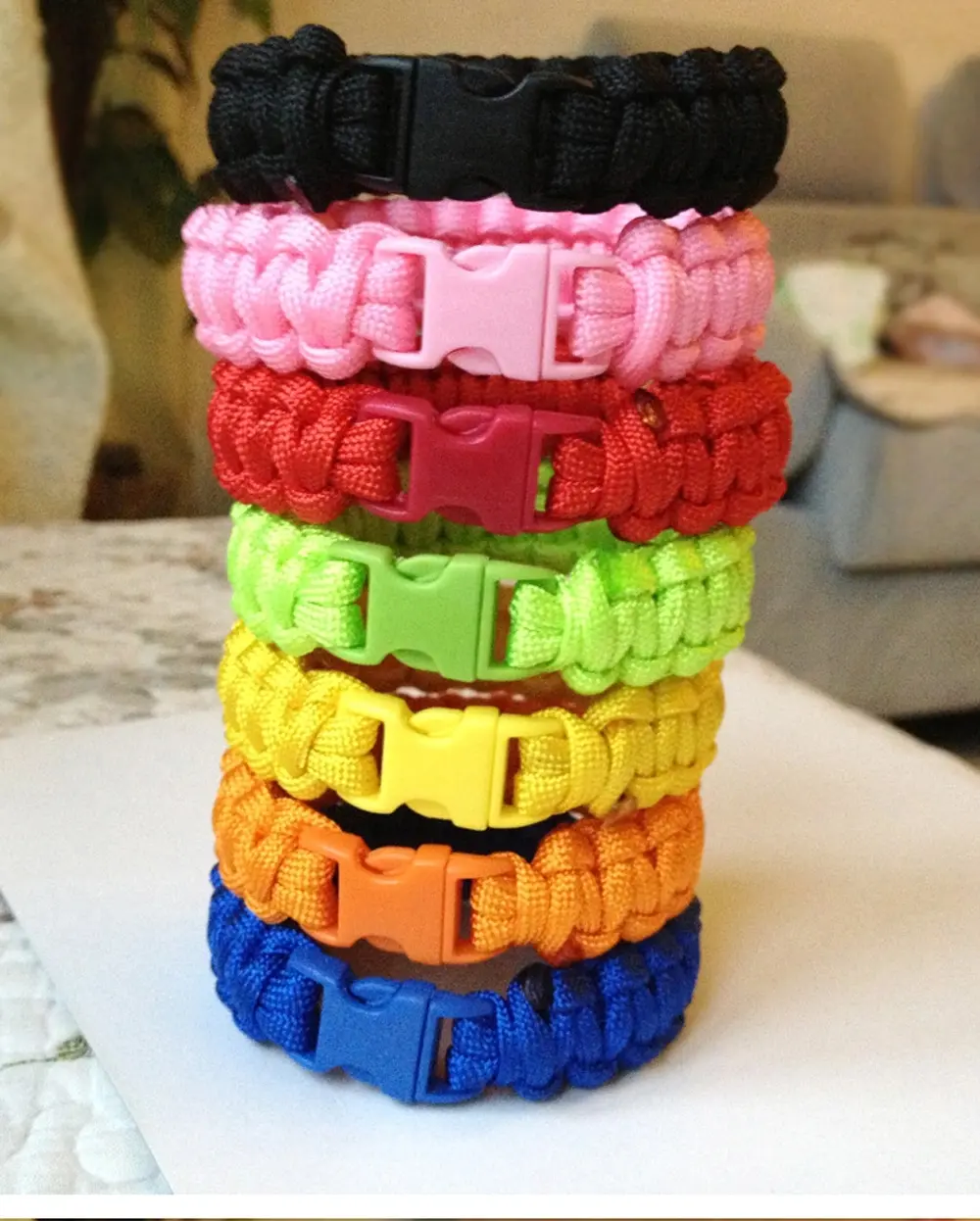 100pcs Paracord Bracelet Buckle Clips Fluorescence Plastic Buckle for Outdoor Camping Backpack Dog Collar Glow in the Dark 10mm