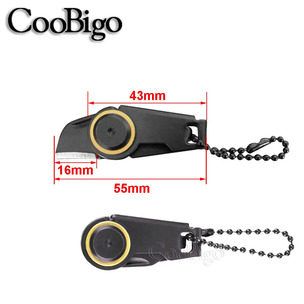 5pcs Portable Creative Mini Zipper Keychain Knife Outdoor Survival Emergency Tool Unboxing Foldable Stainless Steel EDC Key Ring