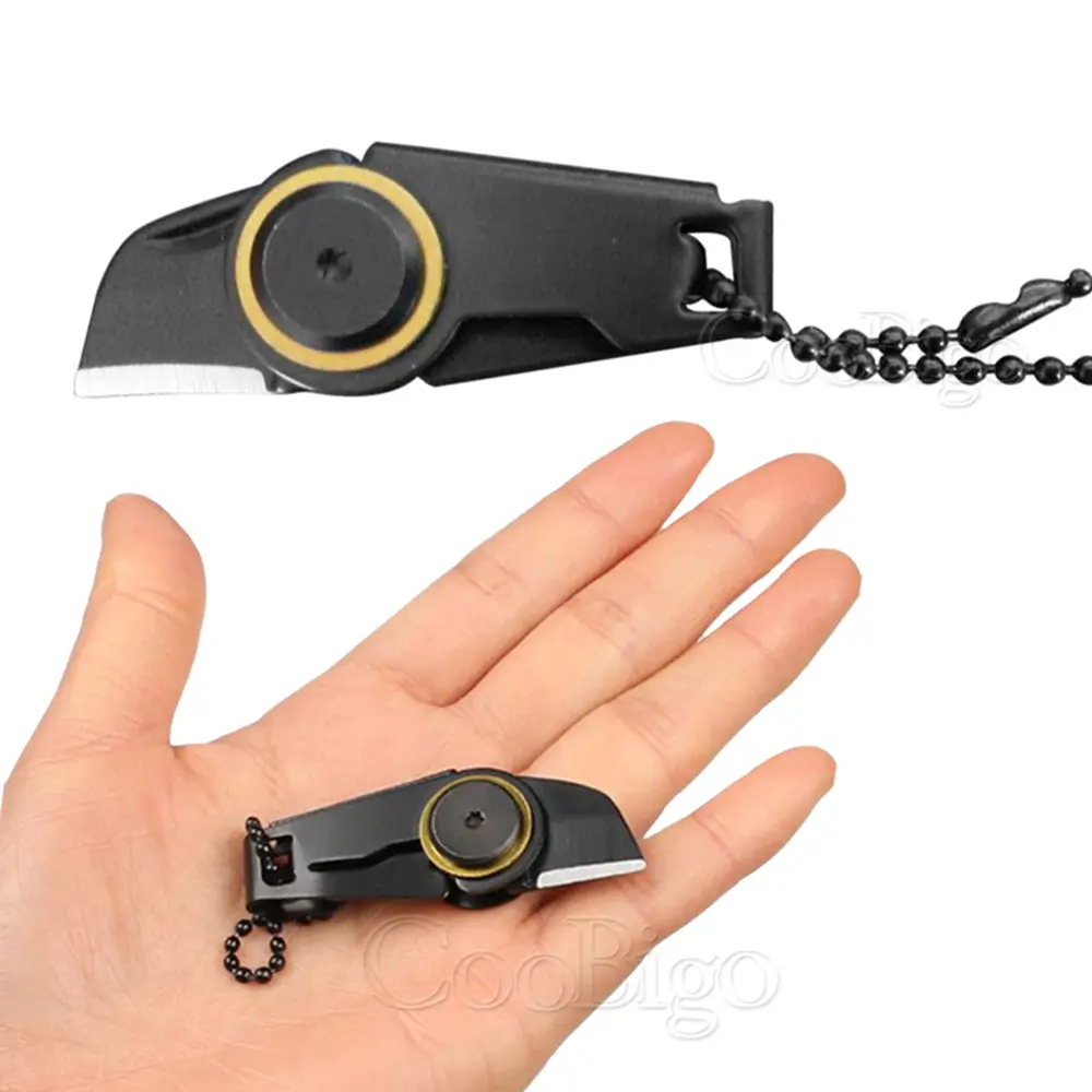 5pcs Portable Creative Mini Zipper Keychain Knife Outdoor Survival Emergency Tool Unboxing Foldable Stainless Steel EDC Key Ring