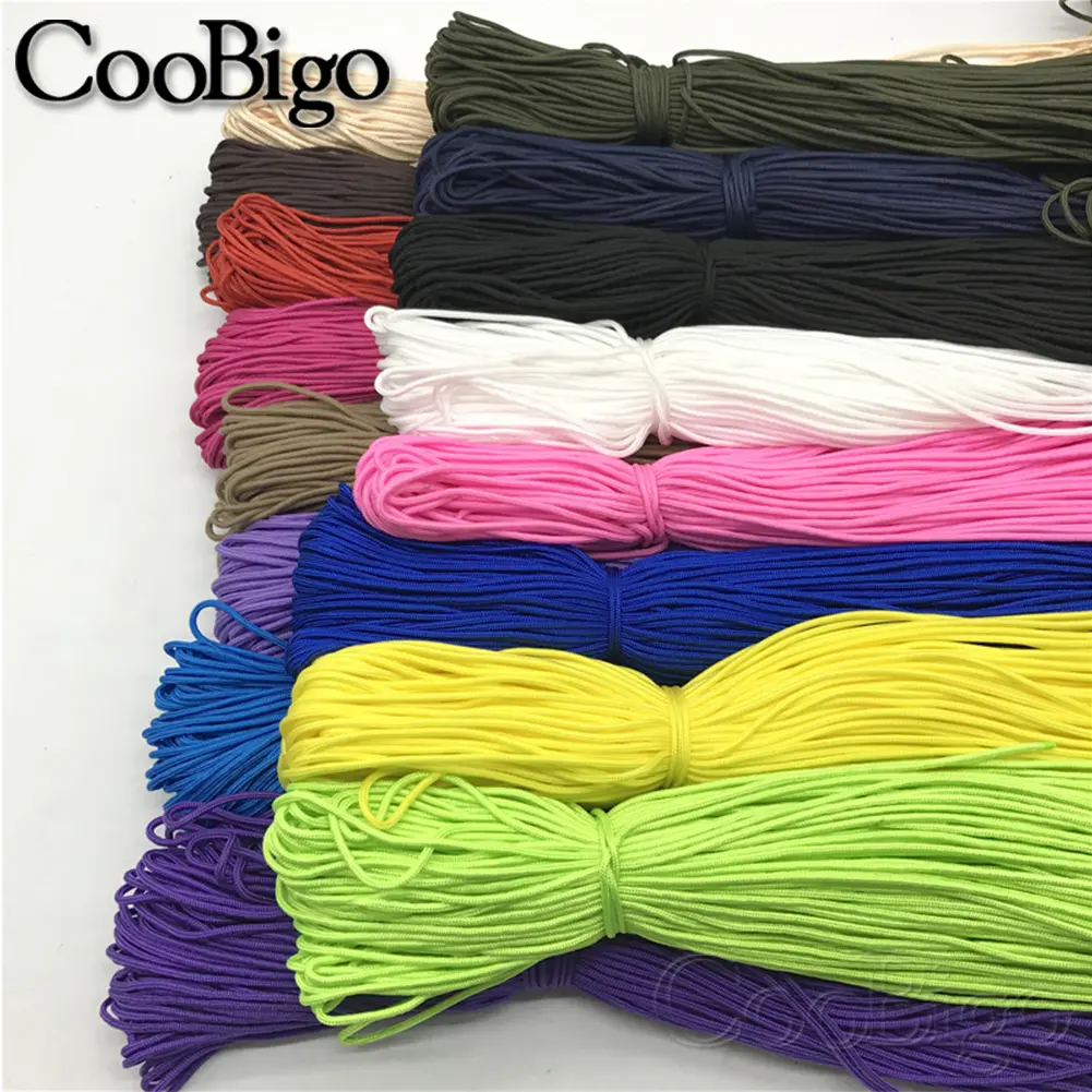 2mm Paracord Survival Parachute Cord Bracelet Rope Camping Strand Lanyard Outdoor Climbing Hiking Tent Equipment DIY Accessories