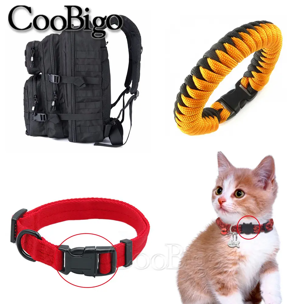 50pcs 11.5mm Plastic Buckle Quick Side Release Buckles Paracord Clip Outdoor Backpack Strap Bag Bracelet Luggage DIY Accessories