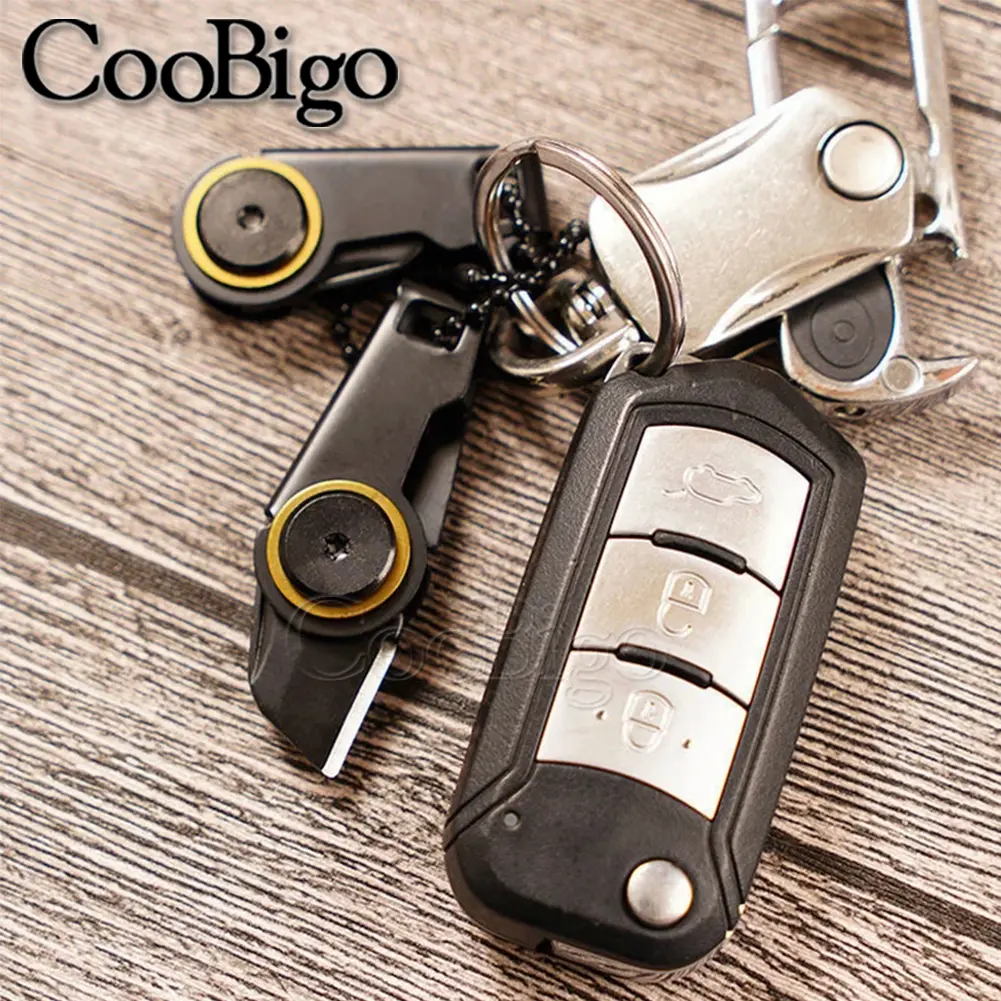 5pcs Portable Creative Mini Zipper Keychain Knife Outdoor Survival Emergency Tool Unboxing Foldable Stainless Steel EDC Key Ring