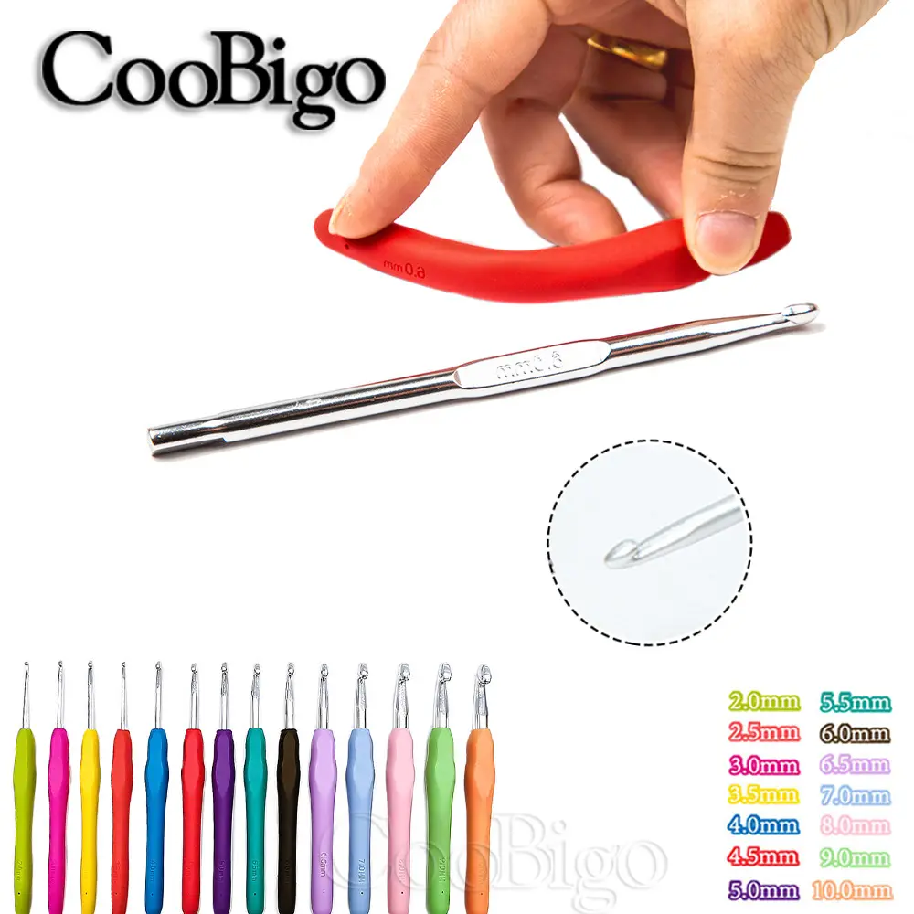 Assorted Sizes Weave Crochet Hooks Soft Handle Crochet Hook Set Beginners Knitting Needle Yarn Crochet Bag Garment Sew DIY Craft
