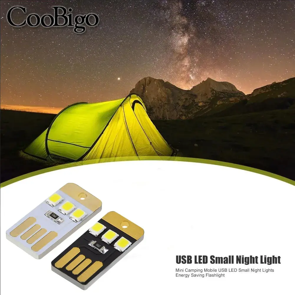 10pcs Portable Energy Saving Flashlight Mobile USB LED Keychain Light for Camping Night Hiking Tent Lamp Outdoor Nightlight