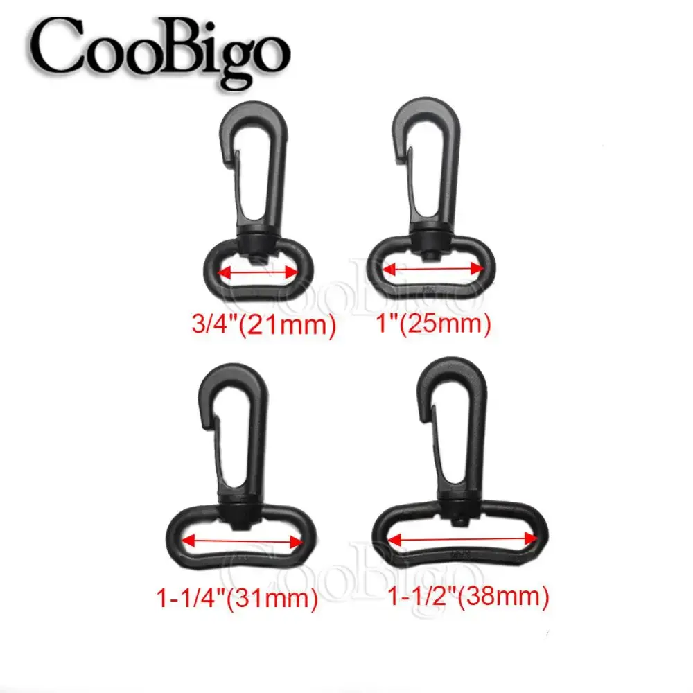 20mm 25mm 31mm 38mm Plastic Rotary Lobster Clasp Snap Hooks Keychain Lanyard Buckle Webbing Backpack Bag Strap Accessories 5pcs