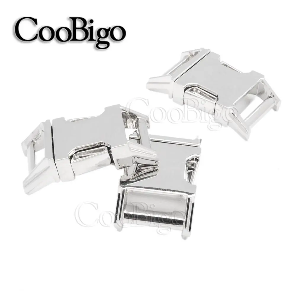 5pcs 5/8" Metal Side Release Buckle Curved Paracord Buckles Bracelet Clasp for Backpack Strap Bag Belt Pets Collar Webbing 15mm