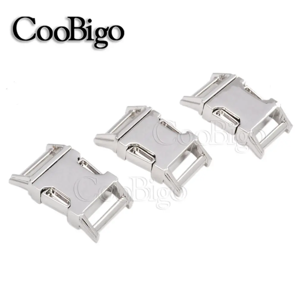 5pcs 5/8" Metal Side Release Buckle Curved Paracord Buckles Bracelet Clasp for Backpack Strap Bag Belt Pets Collar Webbing 15mm
