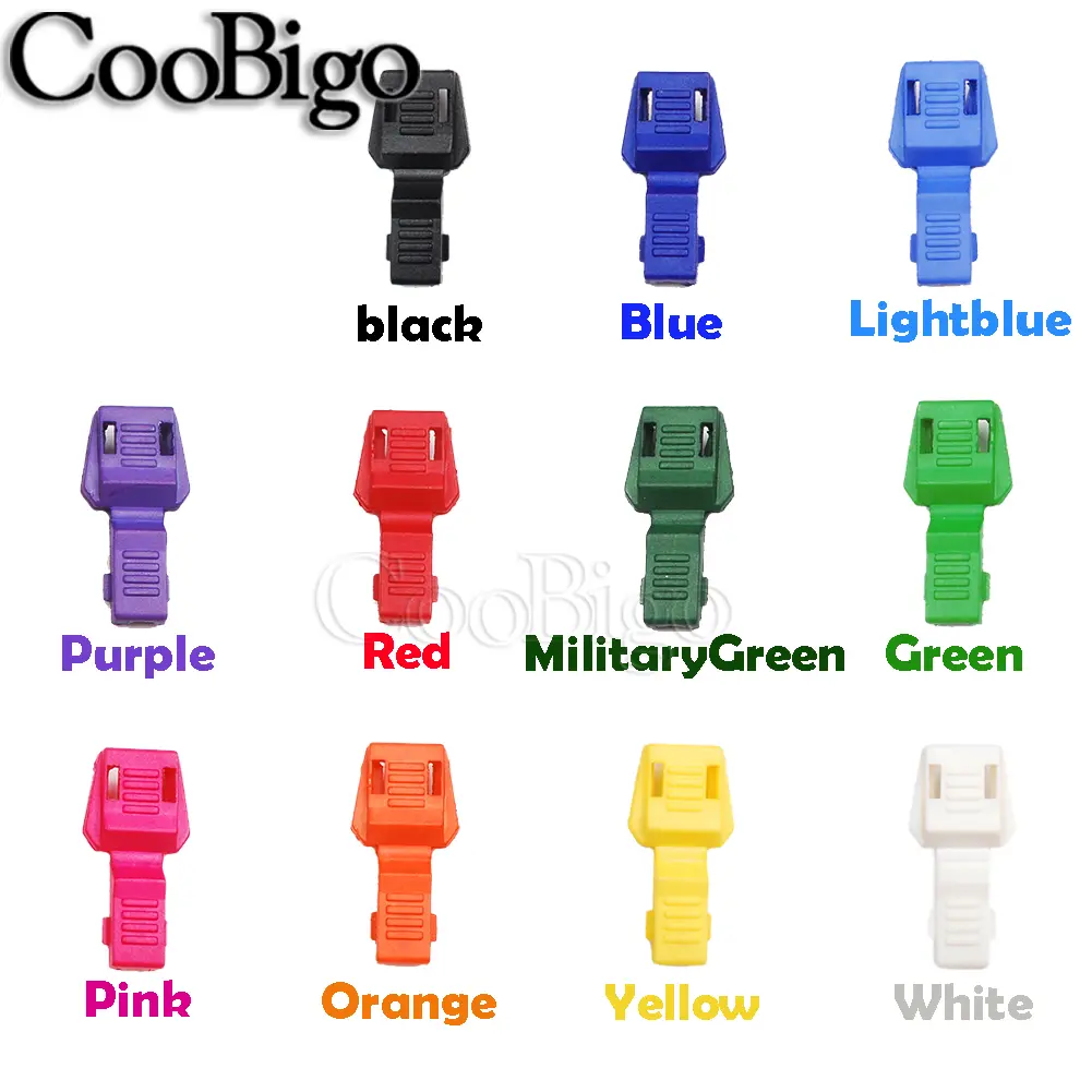 12pcs Cord Ends Rope Clip Zipper Pull Clamp for Paracord Lanyard Outdoor Backpack Shoelace Sportswear DIY Accessories Plastic