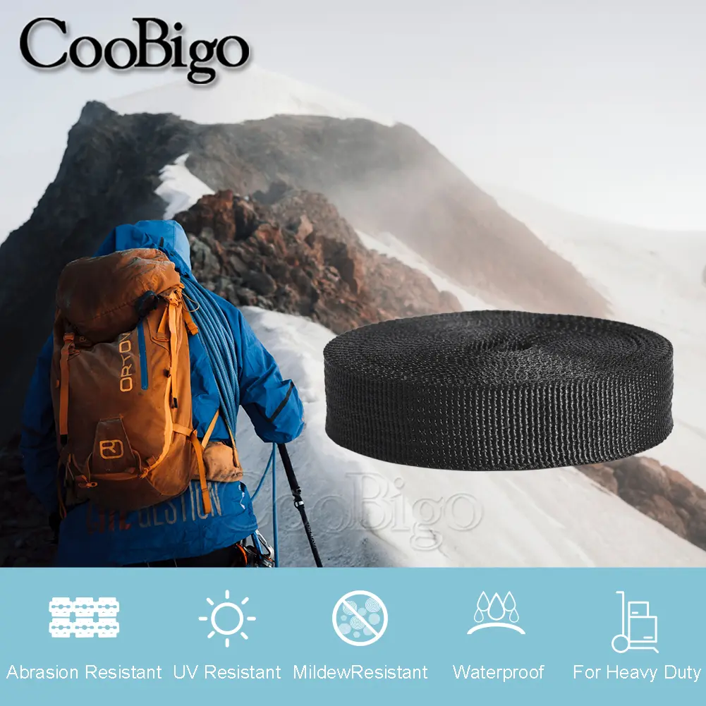 10yards Polypropylene Webbing Ribbon Band Knapsack Strapping Outdoor Backpack Belt Bag Sewing Dog Collar DIY Accessories 25mm