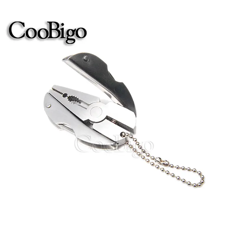 Stainless Steel Portable Pliers Keychain Knife Tool Screwdriver Outdoor Camping Travel Accessories Folding Multifunctional Mini