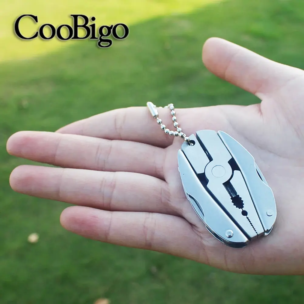 Stainless Steel Portable Pliers Keychain Knife Tool Screwdriver Outdoor Camping Travel Accessories Folding Multifunctional Mini