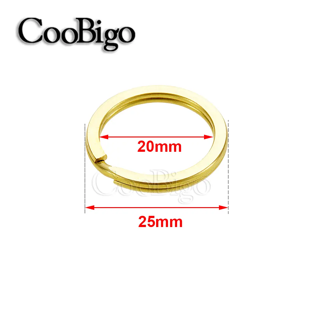 10pcs 25mm Flat Key Rings Metal Keychain Split Keyrings Round O Ring for Outdoor Backpack Home Car Keys DIY Craft Accessories