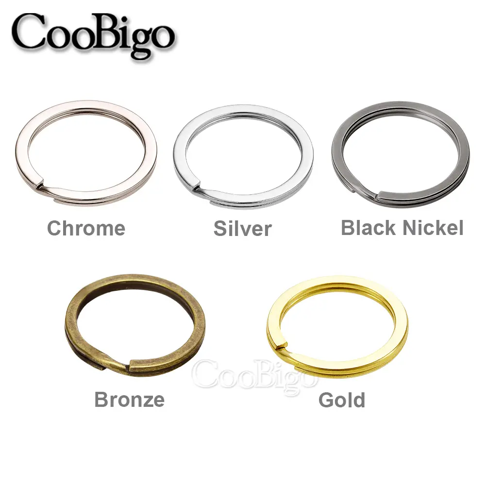 10pcs 25mm Flat Key Rings Metal Keychain Split Keyrings Round O Ring for Outdoor Backpack Home Car Keys DIY Craft Accessories