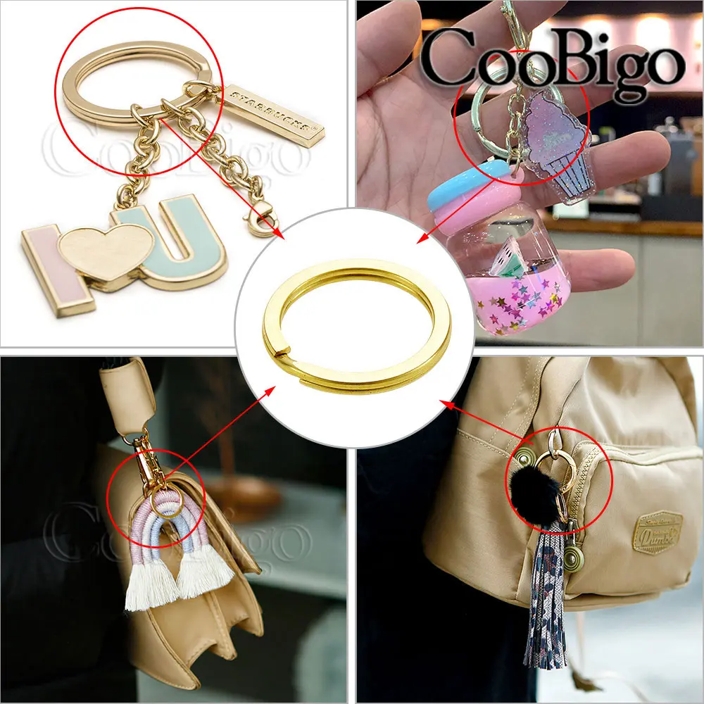 10pcs 25mm Flat Key Rings Metal Keychain Split Keyrings Round O Ring for Outdoor Backpack Home Car Keys DIY Craft Accessories
