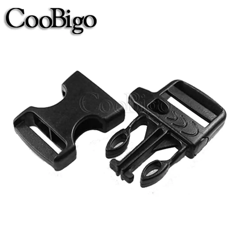 10pcs Emergency Whistle Buckles Paracord Bracelet Clips Side Release Buckle for Outdoor Camping Backpack Bags Accessories 20mm