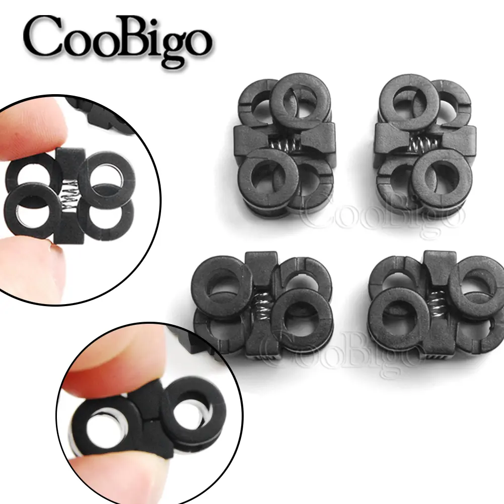 12pc Plastic Cord Lock Spring Toggle Stopper Clip Paracord Rope Outdoor Boots Shoelaces Drawstrings Bags Garment DIY Accessories