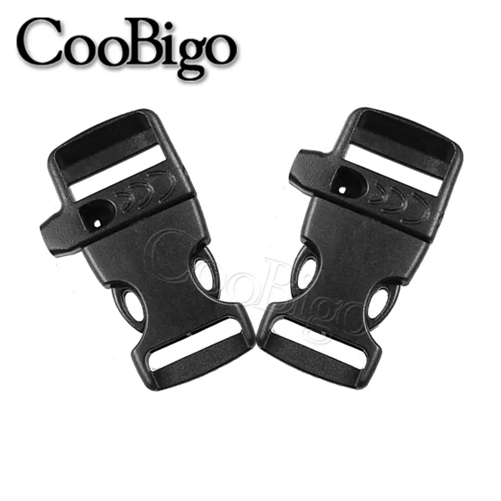 10pcs Emergency Whistle Buckles Paracord Bracelet Clips Side Release Buckle for Outdoor Camping Backpack Bags Accessories 20mm