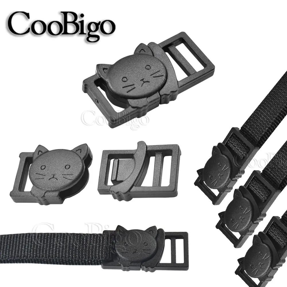 10pcs Cat-Head Paracord Bracelets Buckles Plastic Saftey Breakaway Buckle Clasp Cat Collar Outdoor Backpack Webbing DIY Crafts