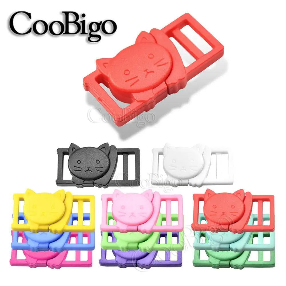10pcs Cat-Head Paracord Bracelets Buckles Plastic Saftey Breakaway Buckle Clasp Cat Collar Outdoor Backpack Webbing DIY Crafts