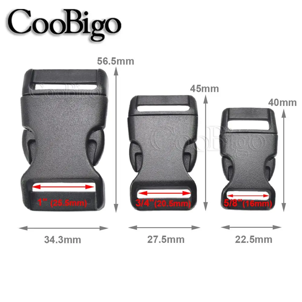 5pcs Curved Side Release Buckle Paracord Bracelet Clasp Outdoor Camping Backpack Dog Collar Strap DIY Accessories 15mm 20mm 25mm