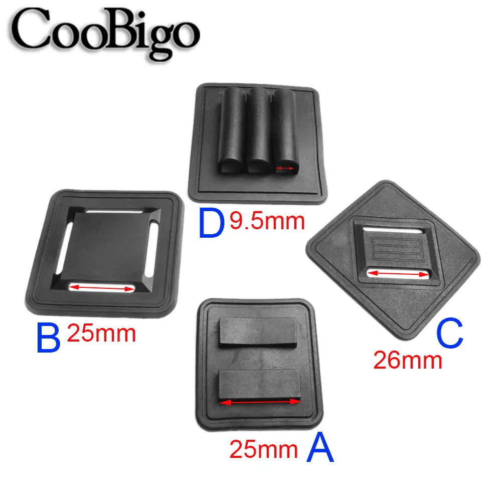 5pcs Backpack Shoulder Strap Pad Rubber Webbing Straps Pads Outdoor Tactical Bags Garment DIY Craft Accessories Plastic Black
