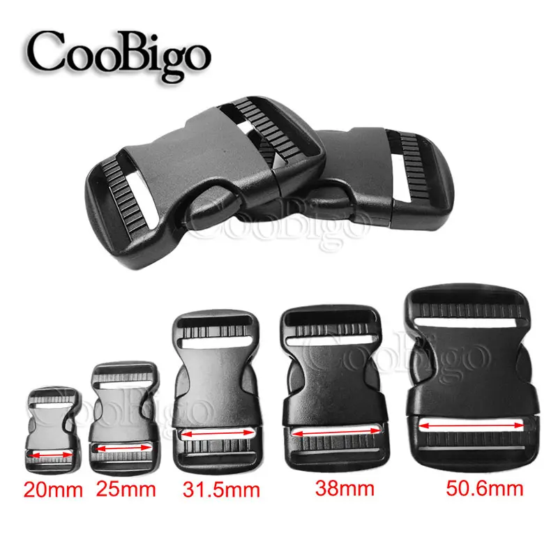 5pcs Dual Adjustable Side Release Buckles Plastic Belt Buckle Outdoor Camping Backpack  Paracord Bracelet Dog Collar Accessories