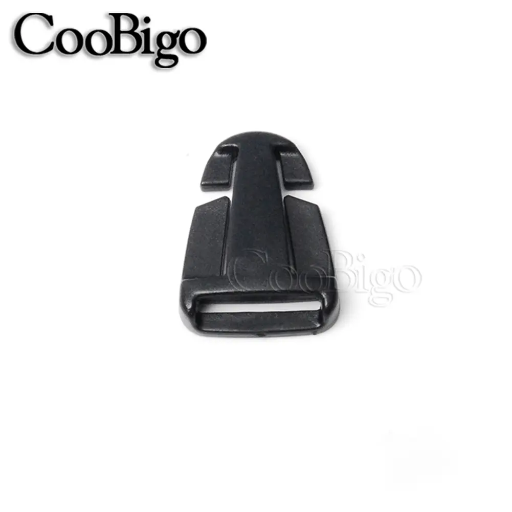 10pcs Plastic Buckle Slider Sternum Buckles Harness Strap Clasp Webbing Backpack Bag Luggage Camping DIY Accessories Black 20mm