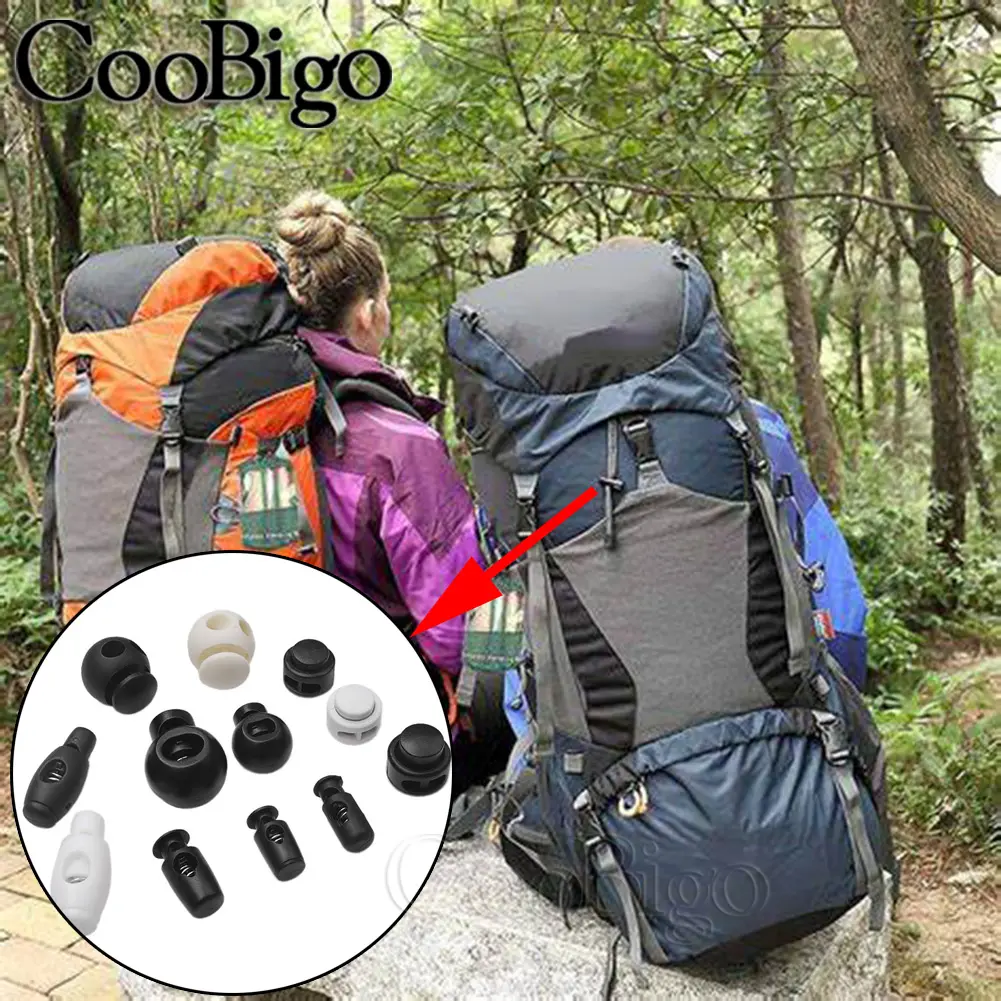5pcs Cord Lock Stopper Toggle Clip Rope End Clamp Paracord Bracelet Shoelace Sportswear Clothes Outdoor Backpack Lanyard Plastic