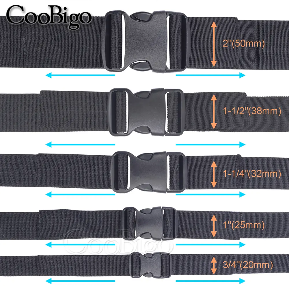 5pcs Dual Adjustable Side Release Buckles Plastic Belt Buckle Outdoor Camping Backpack  Paracord Bracelet Dog Collar Accessories