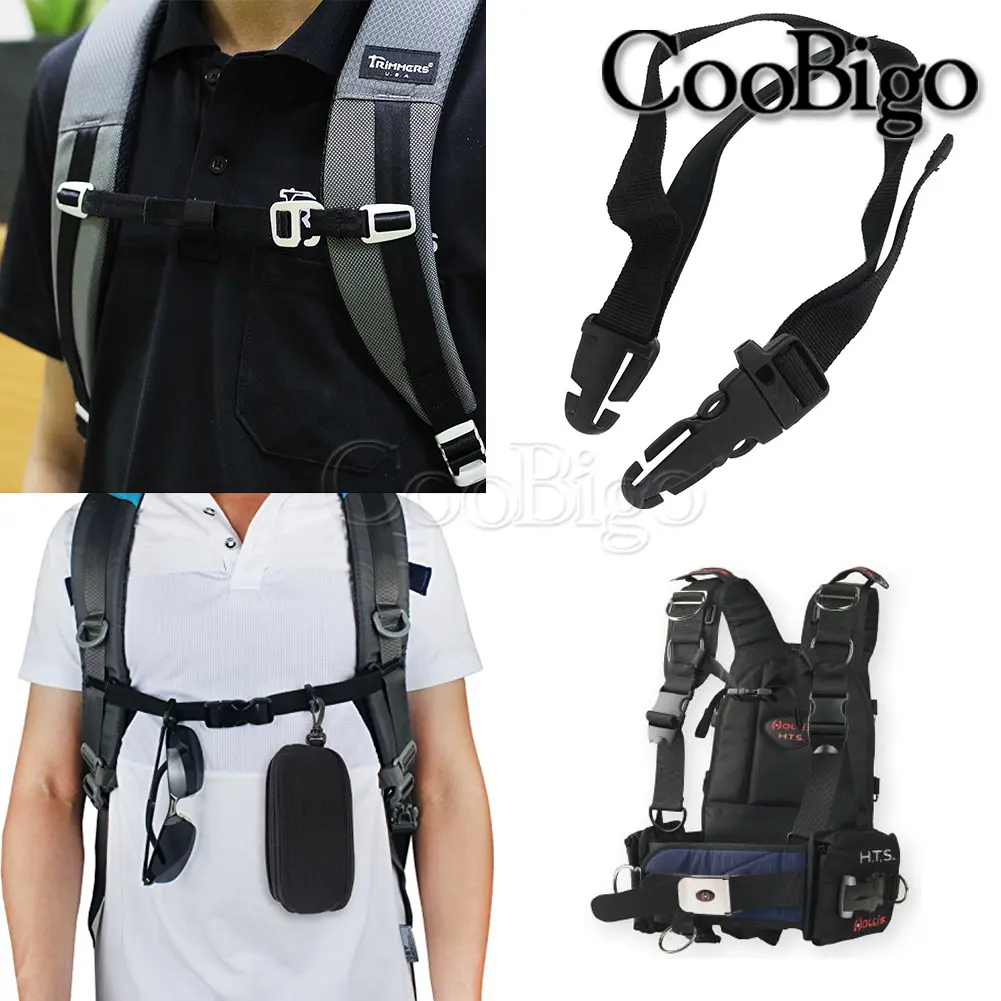 10pcs Plastic Buckle Slider Sternum Buckles Harness Strap Clasp Webbing Backpack Bag Luggage Camping DIY Accessories Black 20mm