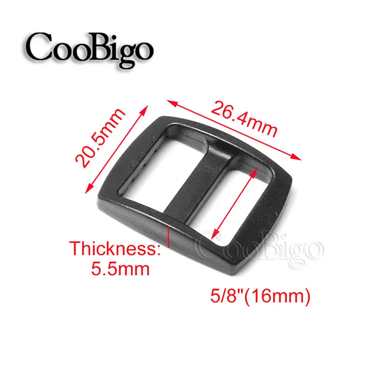10pcs Plastic Tri Glide Slider Ladder Lock Buckles Outdoor Camping Backpack Straps Bag Belt Webbing Accessories Colorful 16mm