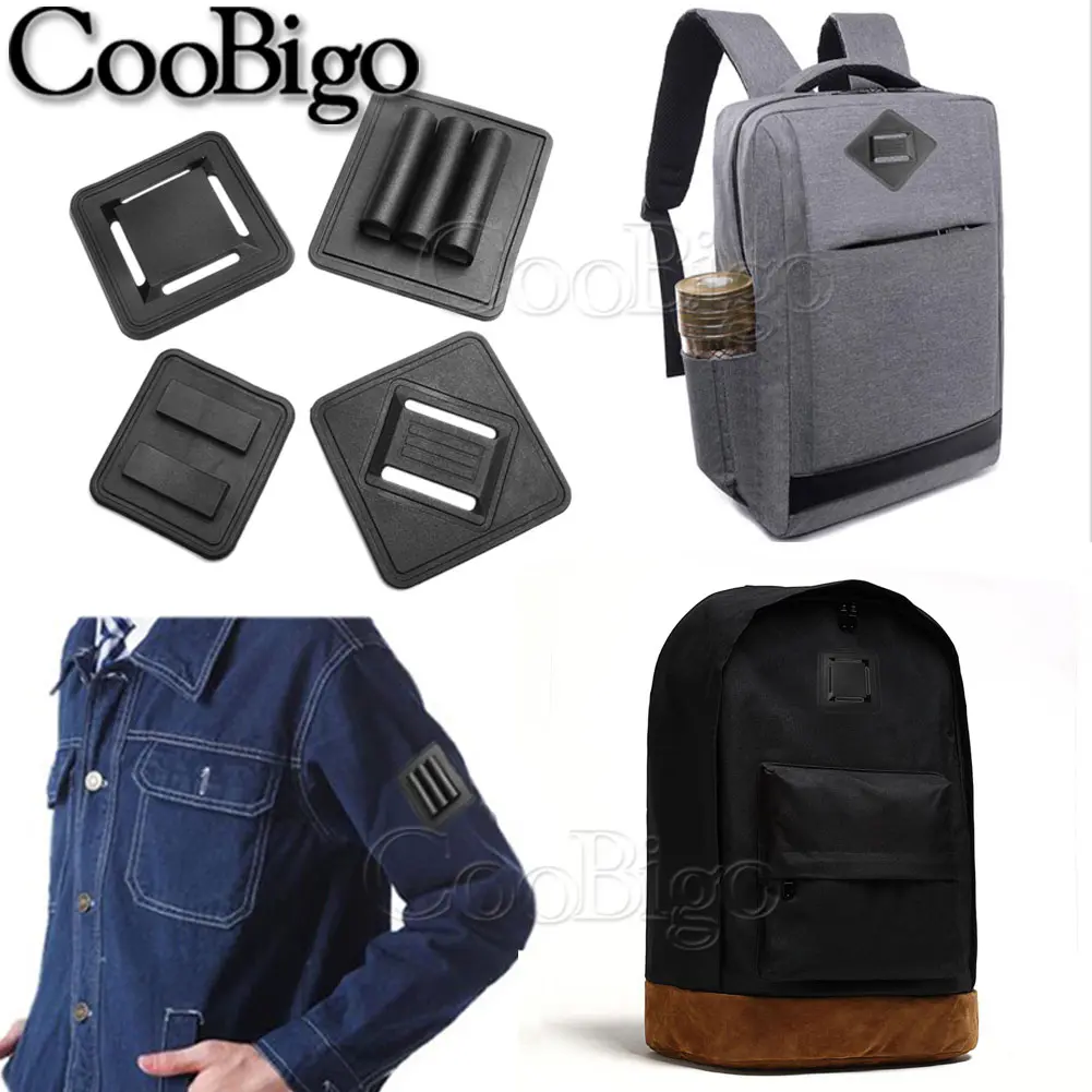 5pcs Backpack Shoulder Strap Pad Rubber Webbing Straps Pads Outdoor Tactical Bags Garment DIY Craft Accessories Plastic Black