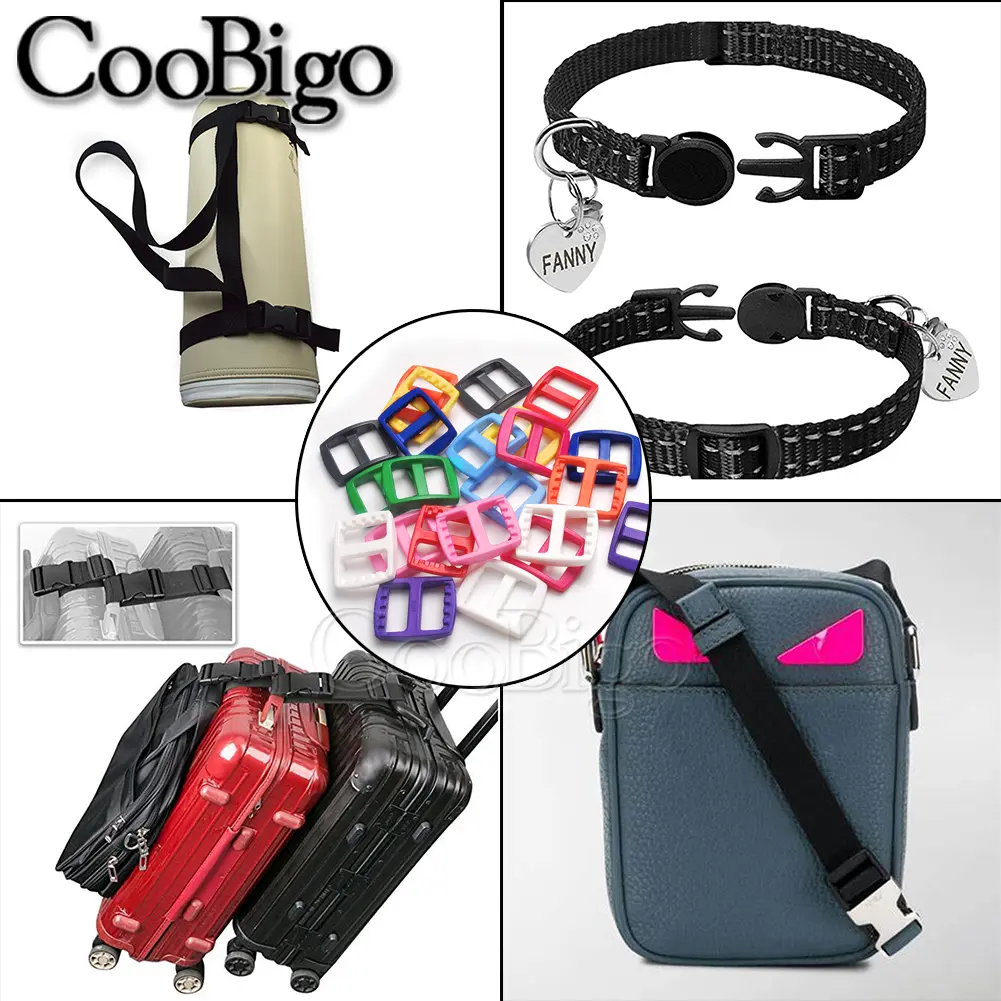 10pcs Plastic Tri Glide Slider Ladder Lock Buckles Outdoor Camping Backpack Straps Bag Belt Webbing Accessories Colorful 16mm