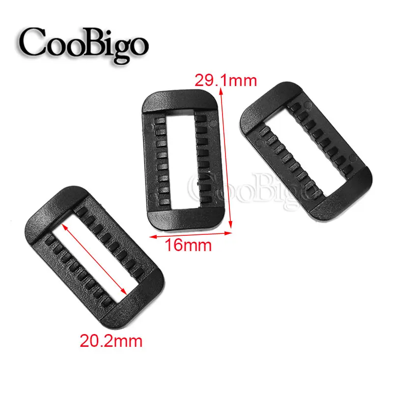 20mm Slider Adjustable Buckles Clip Rings for Backpack Strap Belt Webbing Bag Accessories Plastic Colorful Rectangular 20pcs