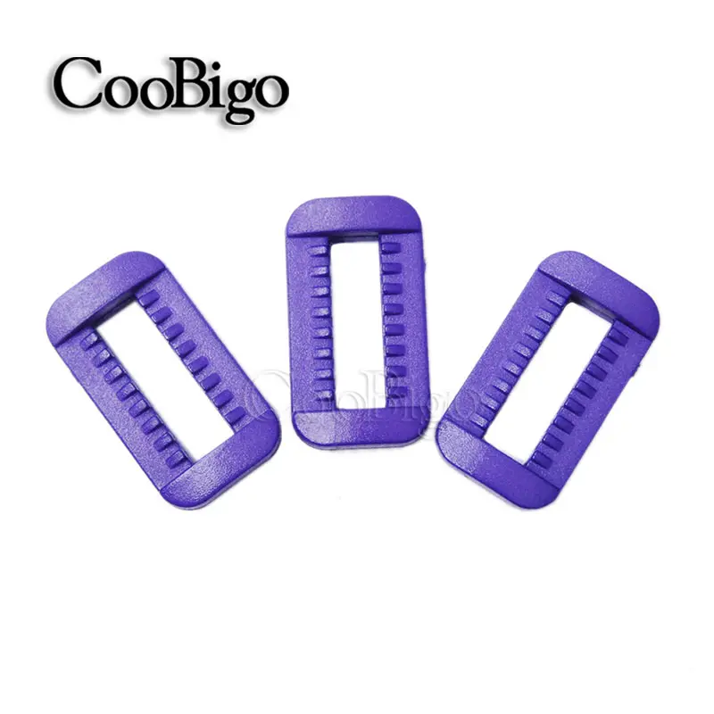 20mm Slider Adjustable Buckles Clip Rings for Backpack Strap Belt Webbing Bag Accessories Plastic Colorful Rectangular 20pcs