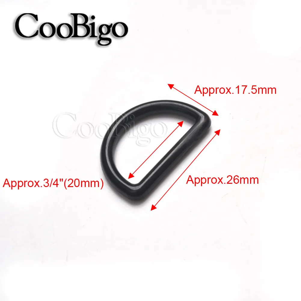 5pcs Plastic D-Ring Buckles Black D Rings Backpacks Belts Webbing Strap Accessories 10mm 12mm 15mm 20mm 25mm 30mm 38mm 45mm