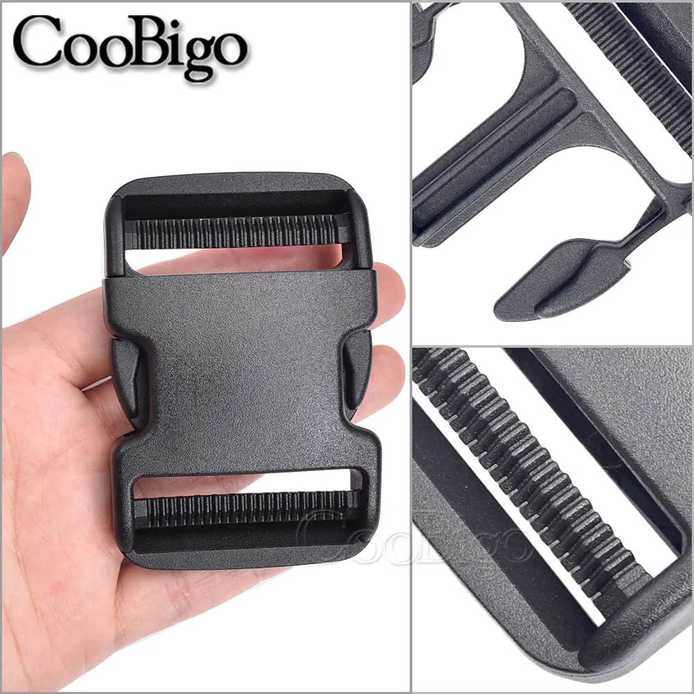 2" Quick Side Release Buckles Dual Adjustable Plastic Buckle Clips for Outdoor Camping Backpack Clasp Tactical Belt Webbing 50mm