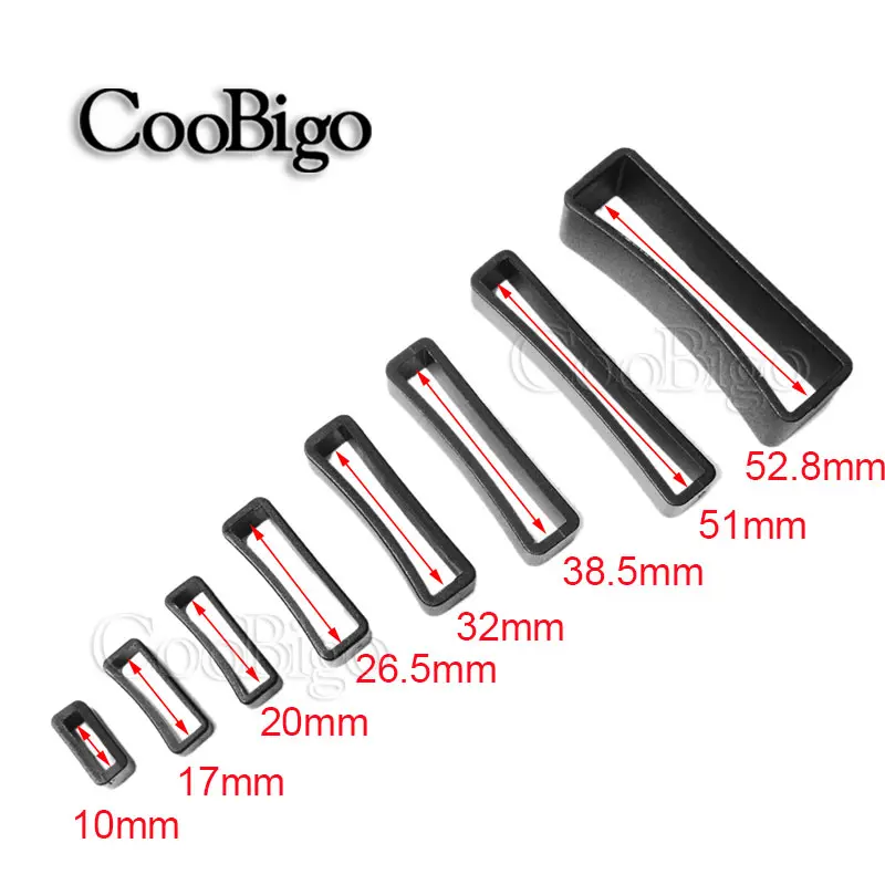 10pcs Plastic Belt Loop Watchbands Strap Holder Keeper Buckle Outdoor Camping Backpack Bag Webbing Locker Accessories Black