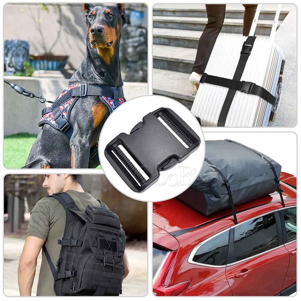 2" Quick Side Release Buckles Dual Adjustable Plastic Buckle Clips for Outdoor Camping Backpack Clasp Tactical Belt Webbing 50mm