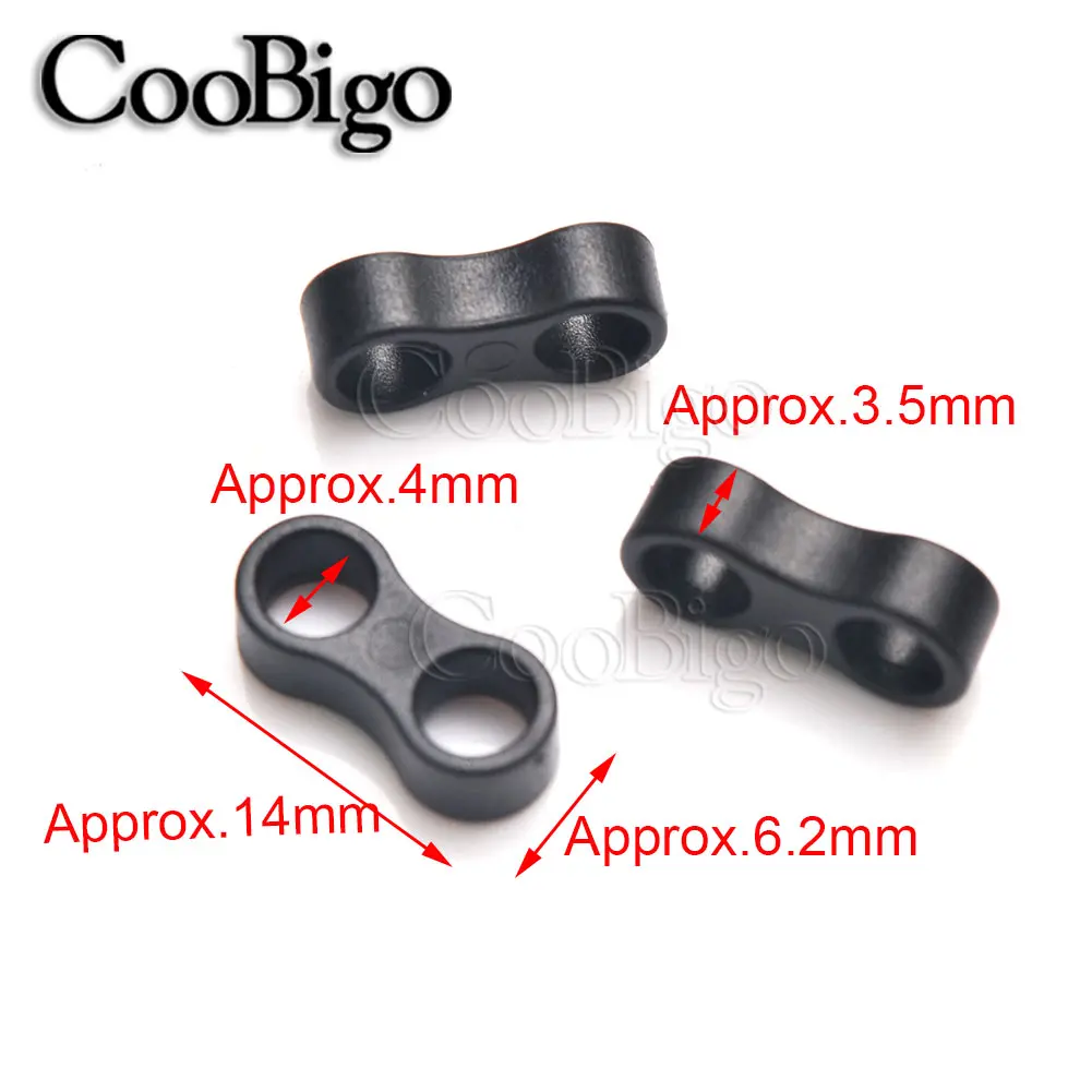Toggles Cord Lock Ends Stopper Slider Clip Plastic 2 Holes Outdoor Camping Tent Kit Backpack Boots Paracord Masks Colorful 50pcs