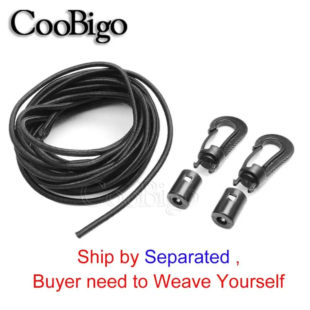 1Set Elastic Rope Bungee Tie Shock Cord with Snap Hook for Outdoor Travel Camp Clothesline Drying Rack Hanger Portable Windproof
