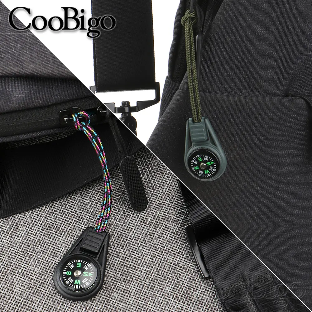 5pcs Mini Compass Portable Navigation Guide North Decor Backpack Paracord Bracelet Watch Accessories Survival Pocket Tools