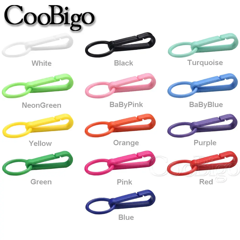 Snap Hook Buckle With O Ring For Keychain Keyring Backpack Curtains Cord Masks Lanyard Connectors Parts Plastic Colorful 25pcs