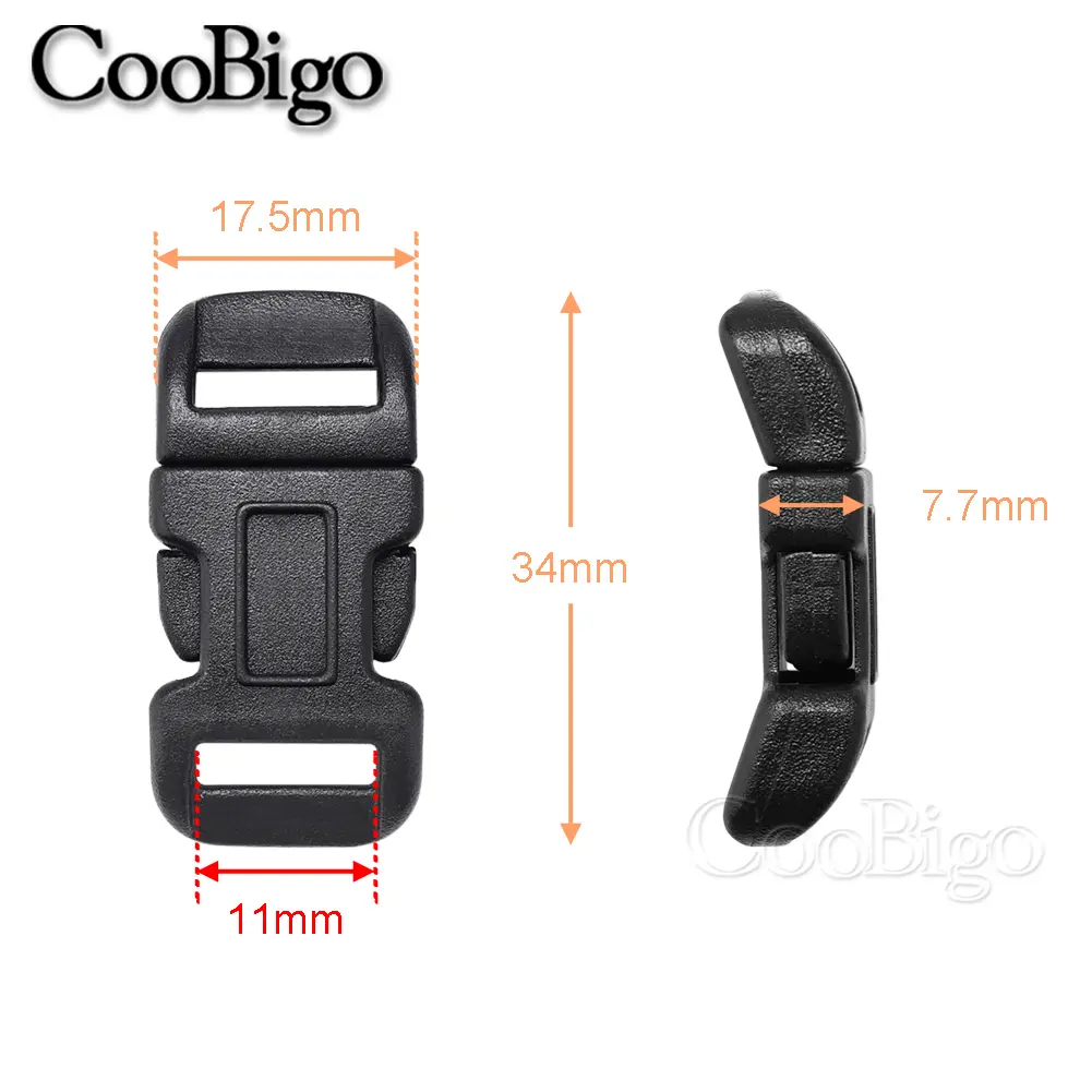 10pcs 11mm Paracord Bracelets Clips Clasp Plastic Side Release Buckle Outdoor Camp Backpack Strap Webbing Accessories Colorful