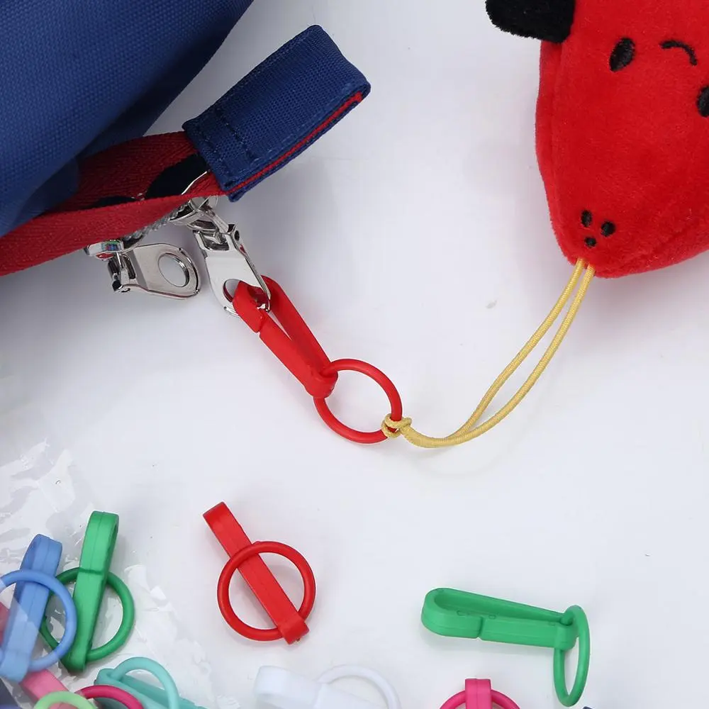 Snap Hook Buckle With O Ring For Keychain Keyring Backpack Curtains Cord Masks Lanyard Connectors Parts Plastic Colorful 25pcs